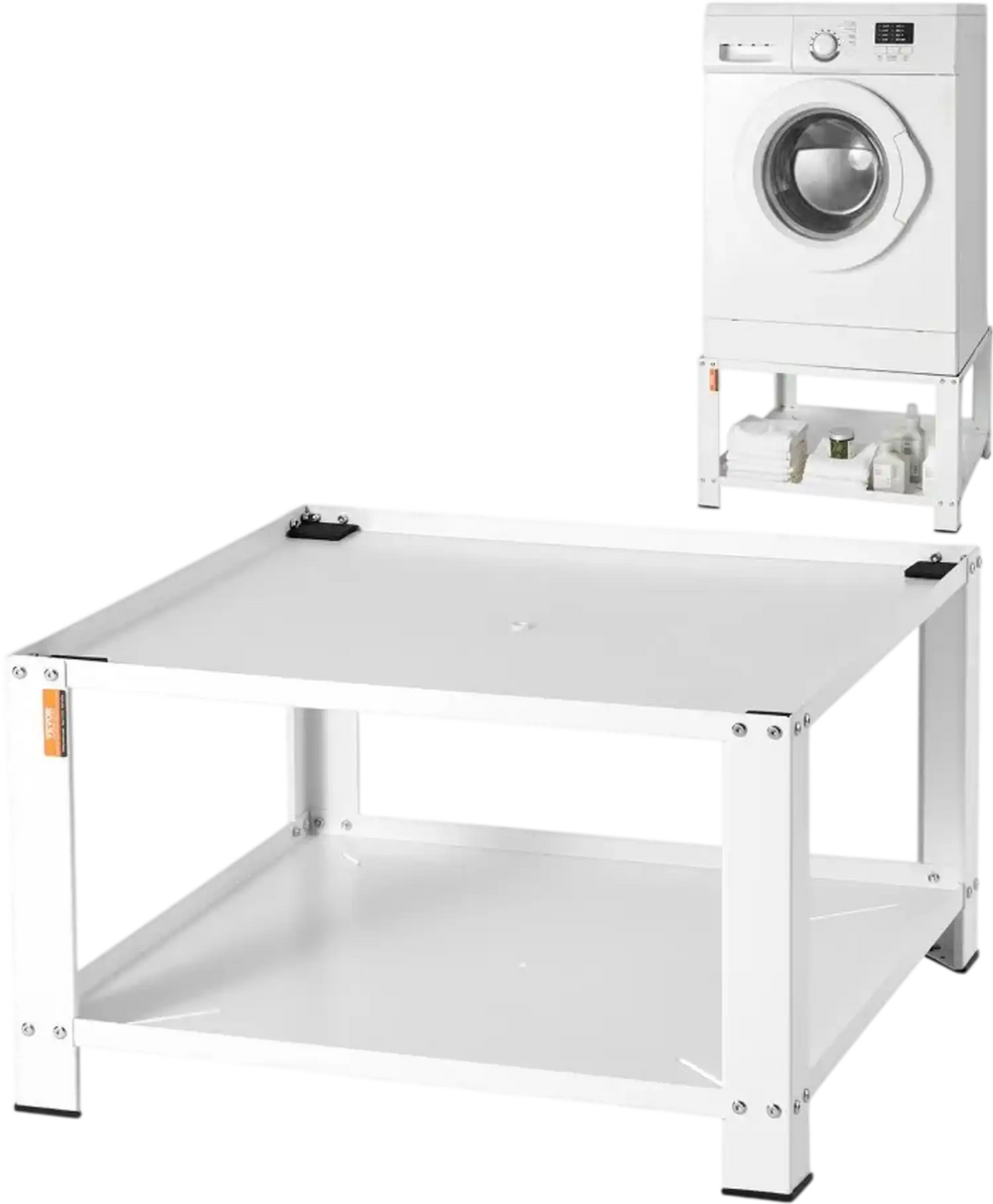 VEVOR Laundry Pedestal with Storage Shelf, 28"Lx28" Wx16" H, Washer And Dryer Base Stand Platform Universal Fit 660lbs Capacity, Heavy Duty Steel Multi-Functional Base for Washing Machine