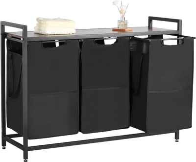 Vevor Laundry Sorter 3-Section Hamper with Table Top New