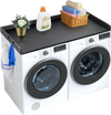 VEVOR Washer Dryer Countertop with 3 Splicing Panels, 54" x 27" Wooden Washer and Dryer Countertop with Non-Slip Pads, Water-Resistant Laundry Topper for Laundry Room Organization and Storage, Black