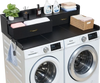VEVOR Washer Dryer Countertop with Shelf, 54 x 27.5 in Wooden Washer and Dryer Topper with 2 Drawers & 2 Hooks, Laundry Machine Topper for Laundry Closet Pantry Counter Organization and Storage, Black