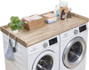 VEVOR Washer Dryer Countertop, 54 x 27.5 in Wooden Washer and Dryer Topper with Edge & 2 Hooks, Water-Resistant Laundry Machine Topper for Laundry Closet Pantry Counter Organization and Storage, Oak
