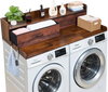 VEVOR Washer Dryer Countertop with Shelf, 54 x 27.5 in Wooden Washer and Dryer Topper with 2 Drawers & 2 Hooks, Laundry Machine Topper for Laundry Closet Pantry Counter Organization and Storage, Brown