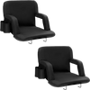 VEVOR Stadium Seat with Back Support, Wide Bleacher Seat Backs, Folding Padded Cushion Stadium Chair, Portable Reclining Chairs with Hook Pocket Cupholder, Ideal for Sport Event Beach Concert (2 Set)