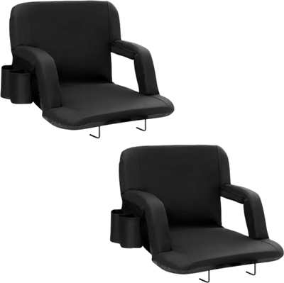 Vevor Stadium Seat Portable Reclining Bleacher Chair with Back Support 2 Set New