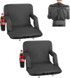 VEVOR Stadium Seat, 6 Adjustable Angle Bleacher Chair, 2.75'' Cushion Stadium Seat with Back Support and Armrest, Wide Bleacher Chair with Hook Pocket Cupholder for Picnics, Beach Sports, and Gaming