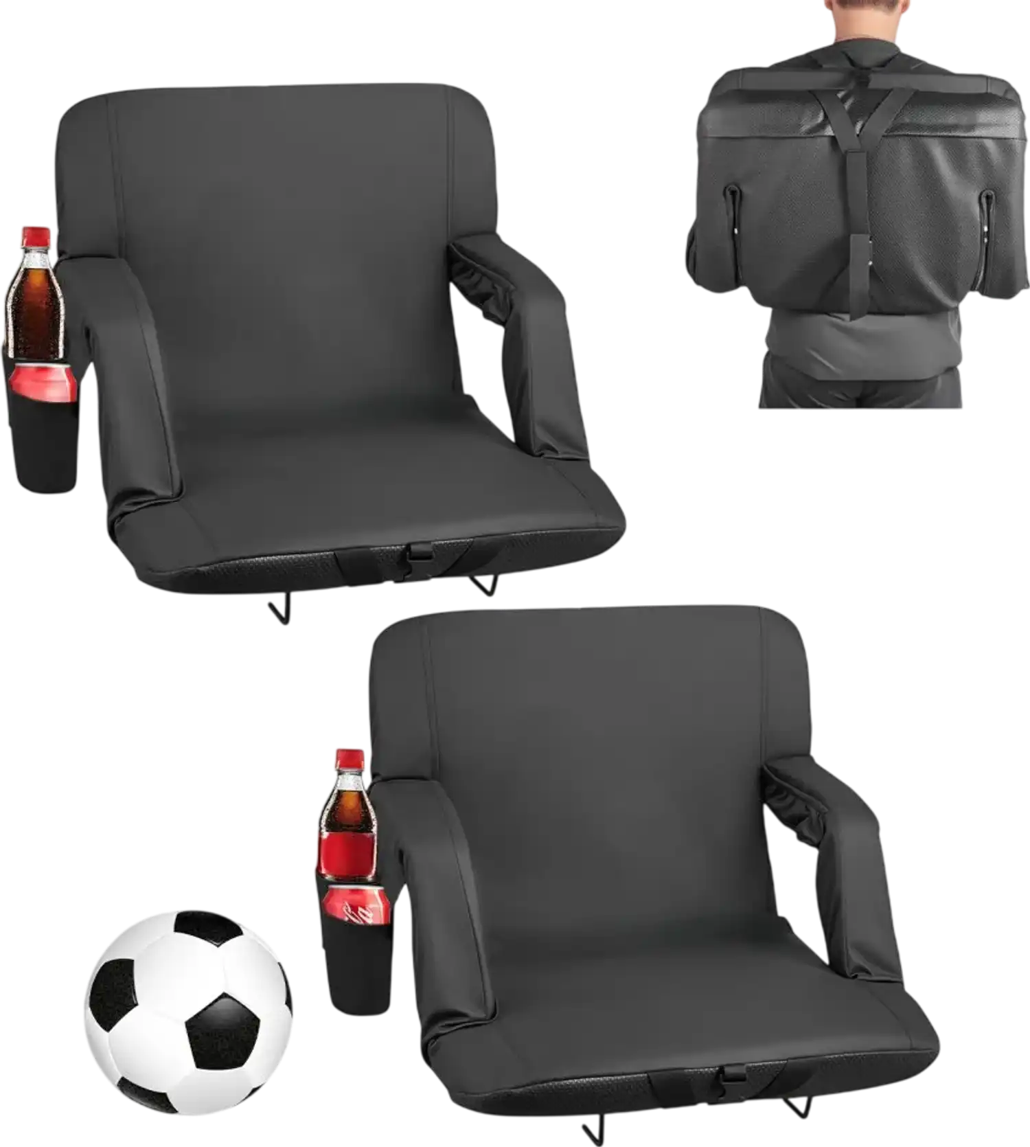 Vevor Stadium Seat Wide Bleacher Chair with 6 Adjustable Angles and Armrests New