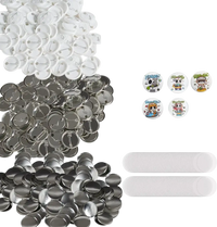 VEVOR 500 Sets 1.25 inch 32mm Pin Back Button Parts, DIY Round Button Badge Parts, Set Includes Metal Top, Plastic/Metal Button, Clear Film, and Blank Paper For Gifts Presents, Machine NOT Included