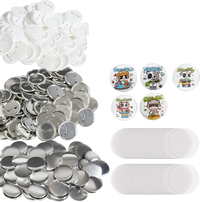 VEVOR 500 Sets 2.25 inch 58mm Pin Back Button Parts, DIY Round Button Badge Parts, Set Includes Metal Top, Plastic/Metal Button, Clear Film, and Blank Paper For Gifts Presents, Machine NOT Included