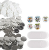 VEVOR 200 Sets 3 inch 75mm Pin Back Button Parts, DIY Round Button Badge Parts, Set Includes Metal Top, Plastic/Metal Button, Clear Film, and Blank Paper For Gifts Presents, Machine NOT Included
