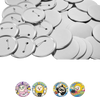 VEVOR Button Maker Supplies 100 Sets 2.95 in / 75 mm Pin Back Button Parts, with Metal Backs, Metal Shells, Clear Mylar Films, and Blank Circle Papers, for Home DIY, School Events, and Custom Studio