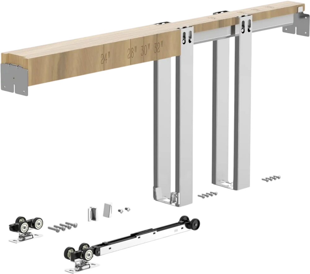 VEVOR Pocket Door Frame Kit, for 24-36 in Wide 84 in High Door, Pocket Door Kit with Two-Way Soft Close Mechanism, Slide Smoothly Quietly, Easy to Install, Premium Galvanized Steel, for Living Room
