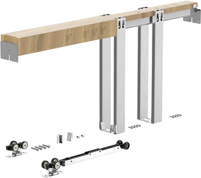 VEVOR Pocket Door Frame Kit, for 24-36 in Wide 80 in High Door, Pocket Door Kit with Two-Way Soft Close Mechanism, Slide Smoothly Quietly, Easy to Install, Premium Galvanized Steel, for Living Room