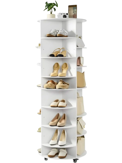 Vevor Shoe Rack 7-Tier Rotating Tower White New