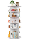 VEVOR 5 Tiers Rotating Shoe Rack Tower, 360° Spinning Shoe Rack, Revolving Storage Round Carousel Display, Freestanding Lazy Susan Organizer Display for Bedroom, Living Room, Entryway, Closet, White