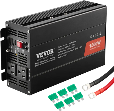 Vevor Power Inverter 1500W Modified Sine Wave DC 12V to AC 120V New