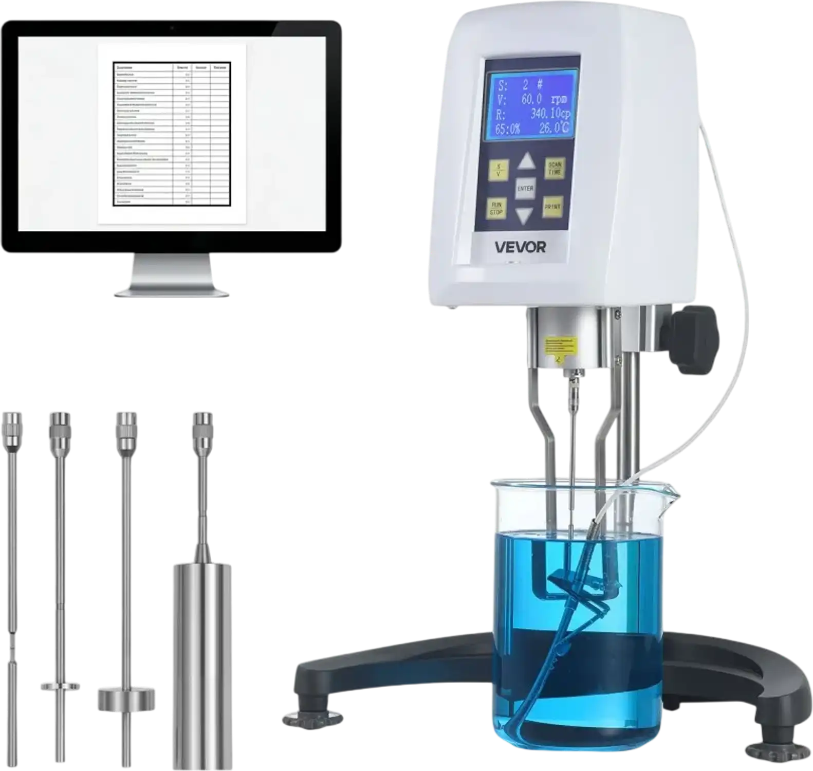 Vevor Viscometer Digital Rotary LCD Fluid Testing Meter New