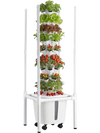VEVOR Hydroponic Tower, 45 Pods 9 Tiers Hydroponics Growing System Kit with LED Grow Light, App Control & Casters, Vertical Home Garden with 20L Water Tank & Pump for Indoor Herbs, Fruits, Vegetables