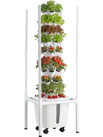 Vevor Hydroponic Tower 45-Pod 9-Tier Indoor Garden Growing System with LED Grow Light New