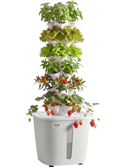 VEVOR Hydroponic Tower, 30 Pods 6 Tiers Hydroponics Growing System Kit with App Control, Vertical Home Garden with 20L Water Tank & Pump, Planter Germination Kit for Indoor Herbs, Fruits, Vegetables