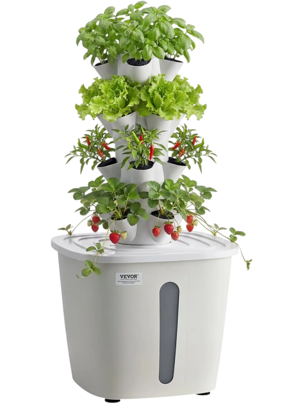 VEVOR Hydroponic Tower, 20 Pods 4 Tiers Hydroponics Growing System Kit, Vertical Home Hydronic Garden with 20L Water Tank & Pump, Planter Plants Germination Kit for Indoor Herbs, Fruits, Vegetables