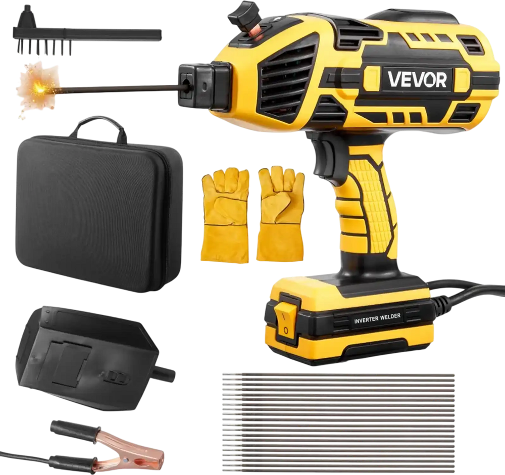 VEVOR Portable Handheld Welding Machine, 20-140A Portable ARC Welder with 5-Level Current Adjustment & IGBT Inverter, 110V Handheld Stick Welder with Hot Start Function Fit for 1/16"-1/8" Welding Rods