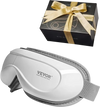 VEVOR Eye Massager with Heat & Remote, Heated Eye Massage Mask with 5 Modes and Bluetooth Music, 180° Foldable Eye Care Massager for Eye Strain, Dry Eyes, Dark Circles, Ideal Gift for Mom/Dad, Black