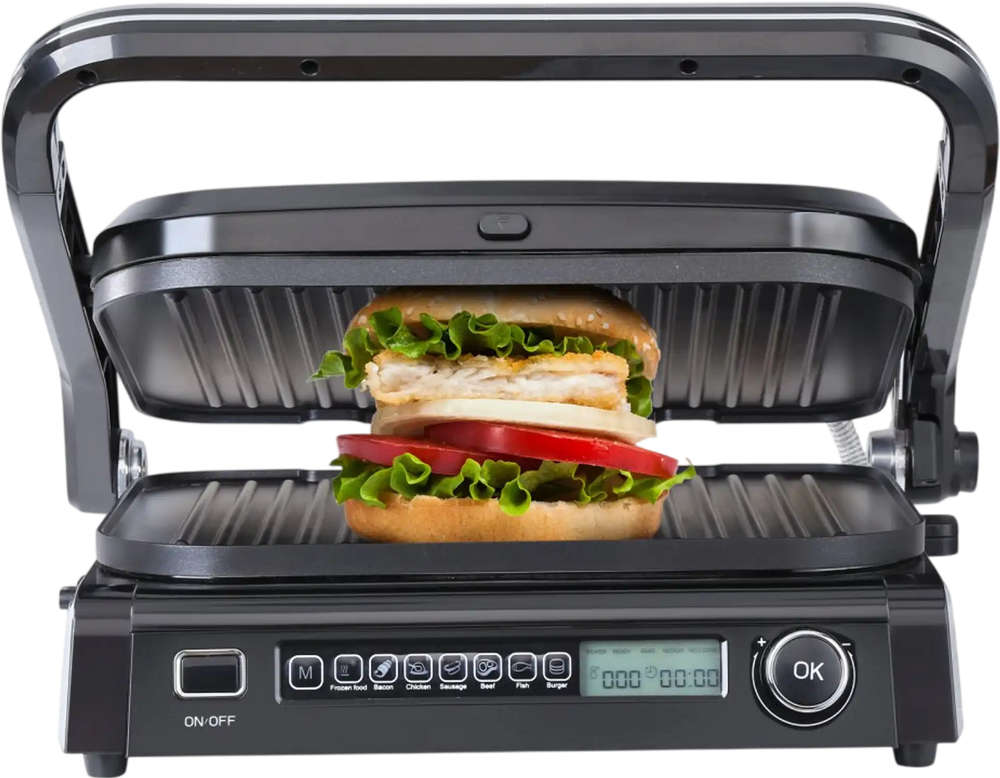 VEVOR 7 IN 1 Commercial Electric Griddle, 14.4" 1800W Indoor Countertop Grill, Stainless Steel Restaurant Teppanyaki Grill with Non Stick Iron Cooking Plate, 0-446℉ Adjustable Temp Control 110V
