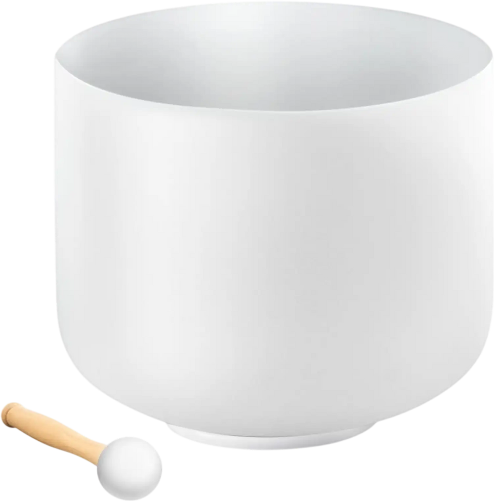 VEVOR Crystal Singing Bowl, 8-inch F Note Heart Chakra Singing Bowl, Frosted Quartz Singing Bowl with Rubber Mallet and O-Ring, Perfect for Meditation, Yoga, Sound Baths, Sound Healing