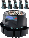 VEVOR USD Coin Counter & Coin Sorters with LCD Display, Coin Sorter Machine for USD Coin 1￠ 5￠ 10￠ 25￠ $1, Sorts up to 300 Coins/min, Change Counter Holds 2000 Coins Included 5 Coin Bins & 5 Tubes