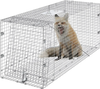 VEVOR Humane Live Animal Trap, Dimensions 50" x 20" x 26", Crafted from Galvanized Iron, Collapsible Design with Carrying Handle for Capturing Stray Dogs, Armadillos, Raccoons, Marmots, and Foxes