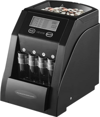 VEVOR USD Coin Sorter, Coin Counter Machine for 4 Kinds of USD Coins, Coin Sorter and Wrapper Machine Holds up to 200 Coins, LCD Screen Display Coin Storage Included 4 Coin Tubes and Boxes