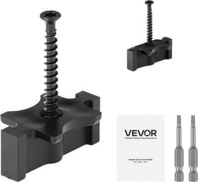Vevor Hidden Deck Fasteners 600-Pc Composite T-Clips Black New