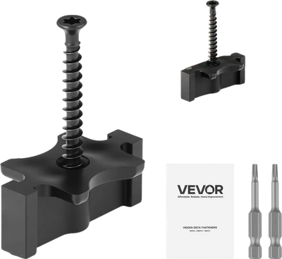 Vevor Hidden Deck Fasteners 900-Pc Composite Decking T Clips Black New