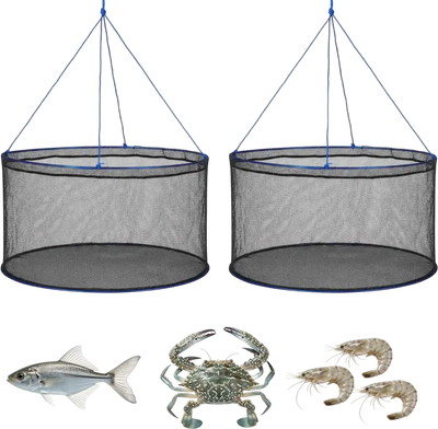 Vevor Fishing Net Foldable Landing Pier Drop Net with Rope and Storage Bag New
