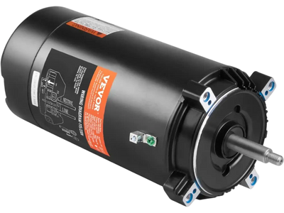 VEVOR 1.5 HP Pool Pump Motor, 56J Frame, 115V(13.6 Amps)/230V(6.8 Amps) 3450 RPM, 60Hz, 1.3 Service Factor, 90μF/250V Capacitor, CCW Rotation Round Flange Replacement Motor