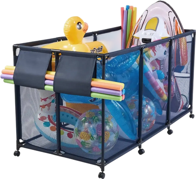 Vevor Pool Storage Bin Rolling Pool Float Organizer 69 x 32 x 35