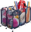 VEVOR Pool Storage Bin, 47.2 x 30.2 x 34 in, Rolling Pool Float Storage Organizer with Side Pockets & Casters, Heavy Duty Plastic Frame, Poolside Toys Noodles Holder Mesh Basket for Swimming Pools
