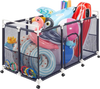 VEVOR Pool Storage Bin, 62.6 x 32 x 36 in, Rolling Pool Float Storage Organizer with Side Pockets & Casters, Durable Plastic Frame, Poolside Toys Noodles Holder Mesh Basket for Swimming Pools