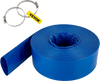 VEVOR Discharge Hose, 4\" x 105\', PVC Lay Flat Hose, Heavy Duty Backwash Drain Hose with Clamps, Weather-proof & Burst-proof, Ideal for Swimming Pool & Water Transfer, Blue