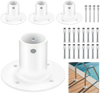 VEVOR Deck Anchor Flange 4 Pack, 1-7/8 in Pool Ladder Deck Mount, Handrail Anchor with Stainless Steel Mounting Hardware, Premium Aluminum Alloy Flange for Inground Swimming Pool Ladder, White