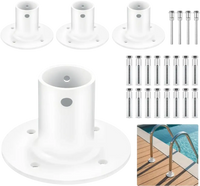 VEVOR Deck Anchor Flange 4 Pack, 1-7/8 in Pool Ladder Deck Mount, Handrail Anchor with Stainless Steel Mounting Hardware, Premium Aluminum Alloy Flange for Inground Swimming Pool Ladder, White