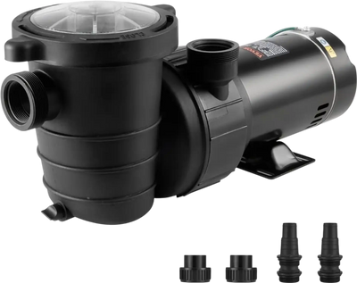 VEVOR Above Ground Pool Pump, 1HP, 80 GPM Max. Flow Single Speed Swimming Pool Pump, 120V 3450 RPM 36 ft Max. Head Lift Pool Pump with Filter Basket, for Above Ground Pools Hot Tubs Spas