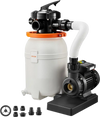 VEVOR 10 in Sand Filter Pump for Above Ground Pool, 0.33 HP 3000 GPH, Swimming Pool Sand Filter Pump with Pre-Assembled Core & Leak-Resistant Design, 6-Way Valve, High-Efficiency Filtration for Pools