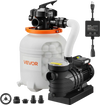 VEVOR FlashPure Sand Filter Pump, 12 in for Above Ground Pool, 0.5 HP 3000 GPH, Swimming Pool Filter System with Timer, 6X Faster Filtration, Media Installed, Leak-Resistant, Ready to Use Out of Box