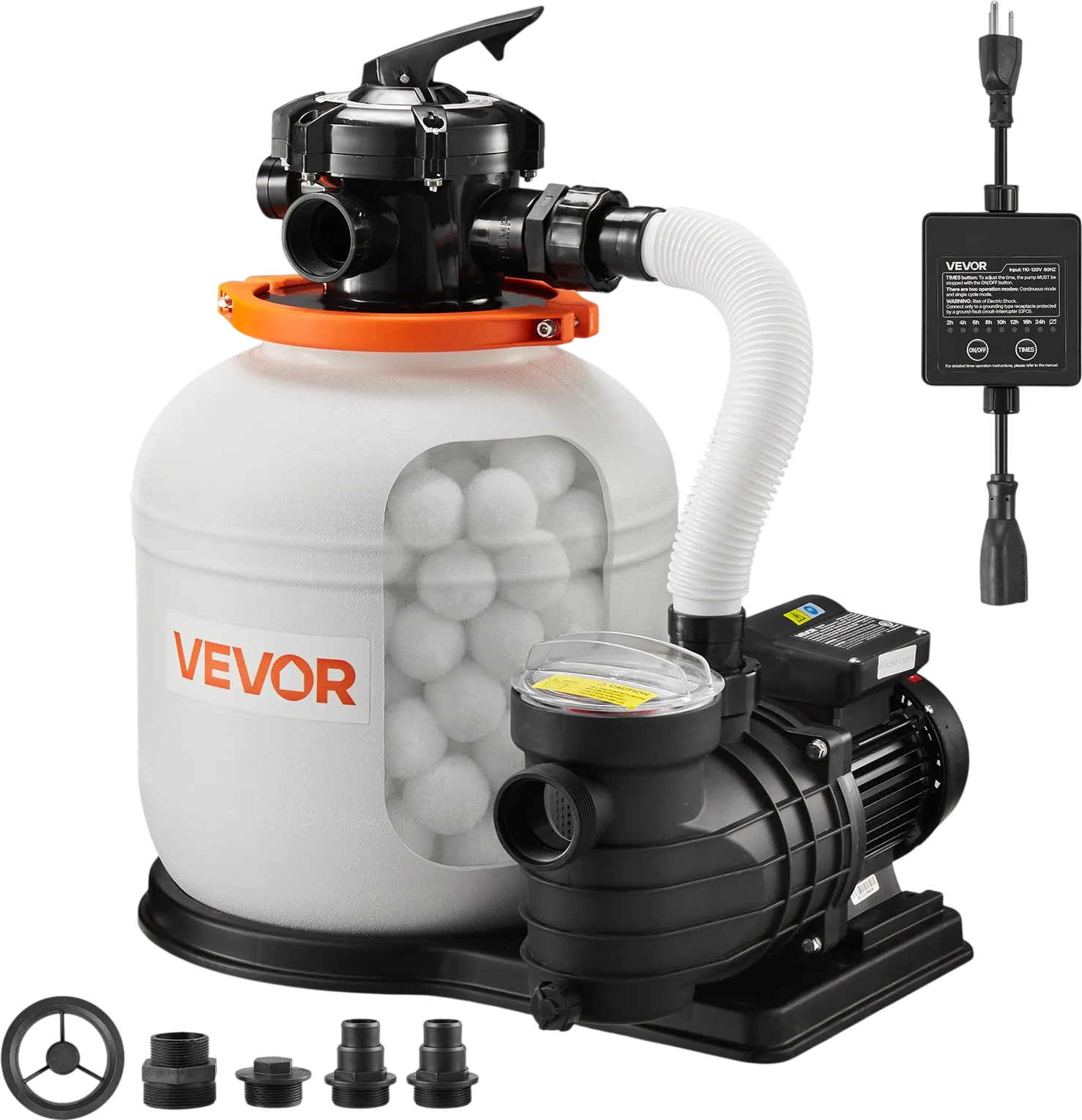 Vevor Sand Filter Pump FlashPure 14 in. 3500 GPH 3/4 HP with Timer New