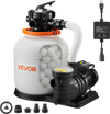 VEVOR FlashPure Sand Filter Pump, 14 in for Above Ground Pool, 0.75 HP 3500 GPH, Swimming Pool Filter System with Timer, 6X Faster Filtration, Media Installed, Leak-Resistant, Ready to Use Out of Box