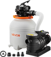 VEVOR 13 in Sand Filter Pump for Above Ground Pool, 0.75 HP 3500 GPH, Swimming Pool Sand Filter Pump with Pre-Assembled Core & Leak-Resistant Design, 6-Way Valve, High-Efficiency Filtration for Pools