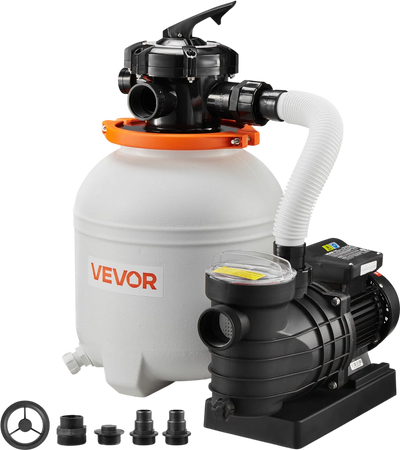 Vevor Sand Filter Pump 13 in. 3500 GPH 3/4 HP with 6-Way Valve New