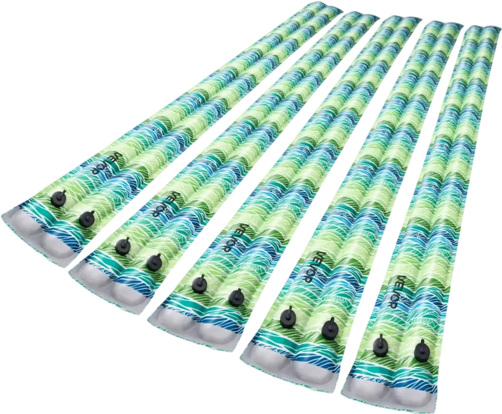 VEVOR Pool Cover Water Bags, 5 Packs 8 Ft, Double Chamber Pool Cover Water Tubes with Reflective Strips, 0.3mm Thick PVC Bags Weights with Leakproof Screw Cap, for Winter Inground Swimming-Pool Covers