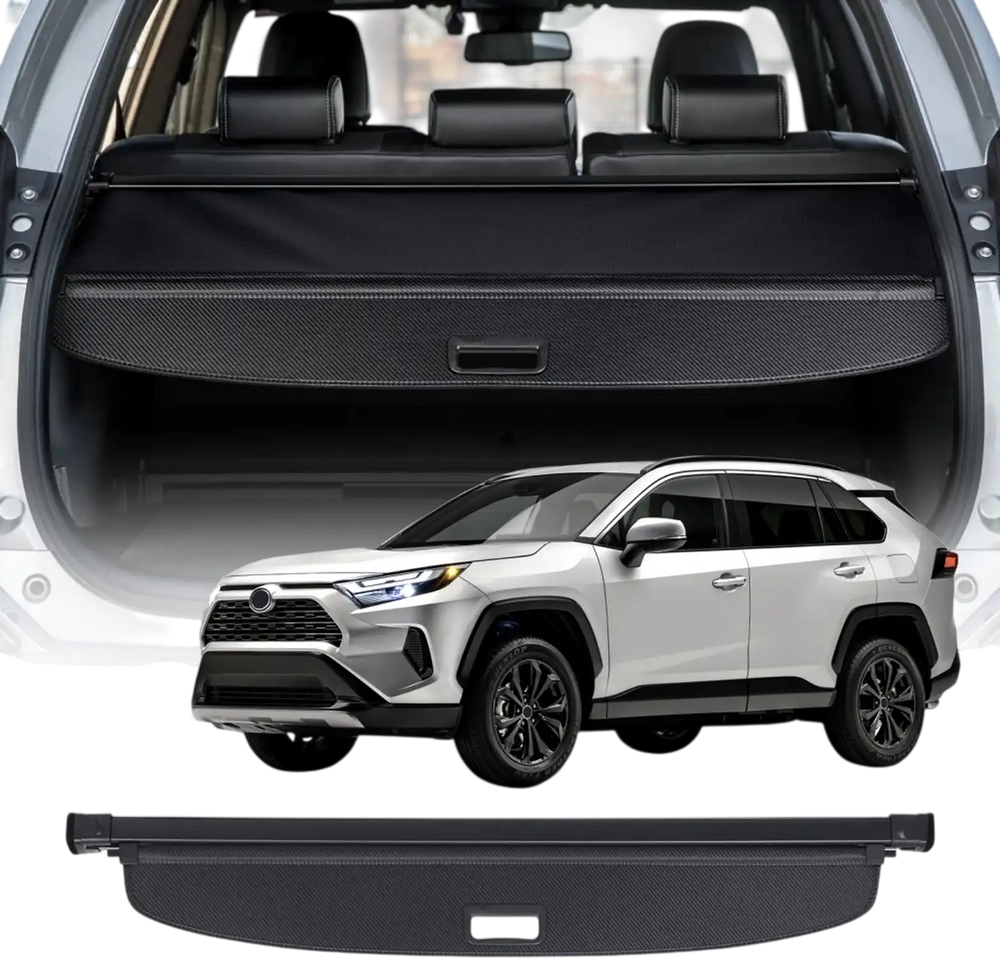 VEVOR Retractable Cargo Cover, Upgraded Carbon Fiber Texture Trunk Cover, Anti-Peeping Luggage Privacy Shield, Easy Installation Security Shade Car Accessories, for Toyota RAV4 2019-2025 5-Seater